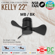 NSB FAN | KELLY 22 INCH DC MOTOR CEILING FAN 3 BLADE R/F 7 SPEED MINI FAN