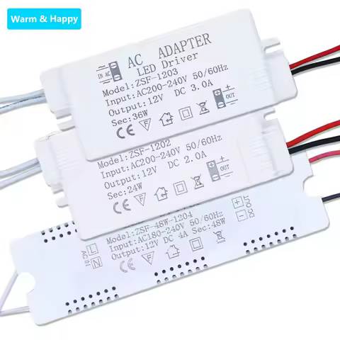 6W 12W 18W 24W 36W 48W 60W DC12V LED Driver Constant Voltage Driving Power Supply 0.5A 1A 1.5A 2A 3A