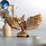 MyriadU 1Pcs Vintage Brass Animal Statue Antique Copper Flying Owl Figurines Home Decor Small Orname