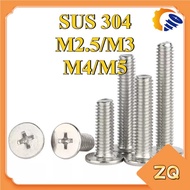 304 Stainless Steel Cross Flat Head Screw Thin Head Large Flat Head Screw CM Computer Screw M2.5/M3/