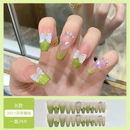 Handmade Nails Wearable Bow White Nails Nails Removable Patch