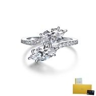 With Gra Certificate- Fashion White Diamond Ring Pt950 Moissanite Ring