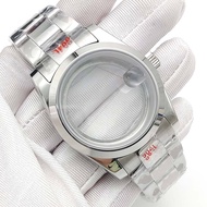 36MM Aperture Log Watch Case+Strap Stainless Steel Watch Case Sapphire Suitable for NH35 Watch Case