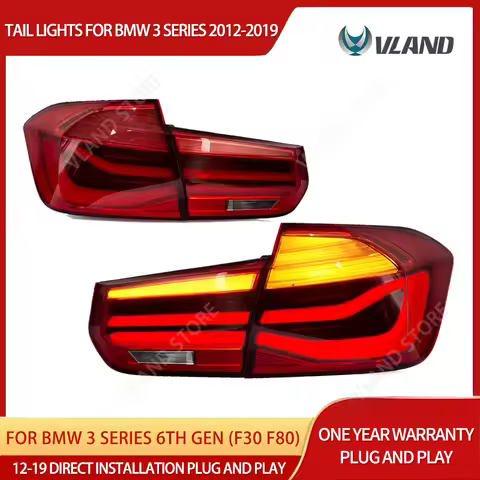 VLAND 2012-2019 3 Series 6th Gen F30 F80 LED Tail Lights, E-Mark Certified Rear Lamps with Sequentia