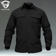 EAGLADE Men Cargo Hiking Cycling Fishing Shirt in Black