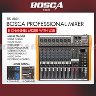 BOSCA Professional Mixer 8 Channel sound mixer console audio mixer with USB BS-880II