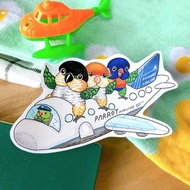 透明白墨防水貼紙 / 鸚鵡航空飛機透明白墨防水貼紙