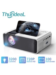 Thundeal TD90 多屏版高清迷你投影儀 TD90 本機 1280 x 720P LED WiFi 投影儀家庭影院影院 3D 智能 2K 4K 視頻電影保護器
