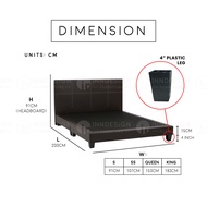 LZD [INNDESIGN.] Faux Leather Divan Bed / Bedframe (All Sizes) (Fully Assembled and Free Delivery)