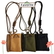 FavoritGoods Water-resistant Coin Purse with Mini Zipper and Nylon Lanyard