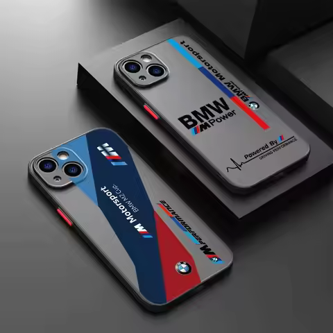 B-M-W Luxury Car Brand Black Edge Shell Case for Apple iPhone XR 14 13 Pro SE 16e 12 Mini 15 Pro Max