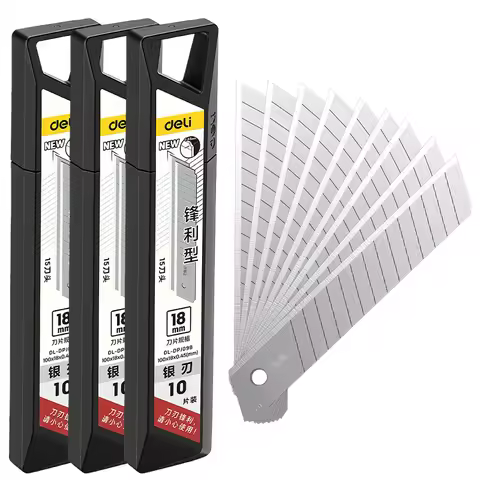 18mm Wide Utility Knife Blades, 0.45mm Thick 60° Angle Alloy Steel, for Stable Cutting on Cardboard,