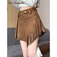 Lasher Bell DeerSkin Fleece A-line Fringe Skirt - High Waist