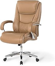 Elm Plus Big &amp; Tall 400 lb. Air PU Leather Adjustable Height Swivel Ergonomic Executive Office Chair, Camel