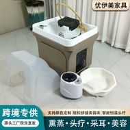 Portable Shampoo Barber Shop SPA Fumigation Water Circulating Head Therapy Beauty Bed Massage Bed Sh