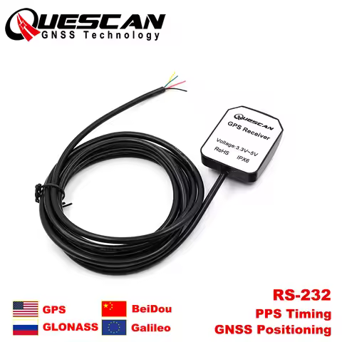 QUESCAN RS232 GPS PPS Receiver 1PPS Timing Module NMEA 0183 RS-232 M10 GPS GLONASS Galileo BeiDou GN