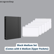 Customisable Passport and Currency Organiser A5 A6 Zipper Binder 6 Holes Ring Semi Transparent Folde