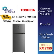 【FREE SHIPPING】Toshiba 661L Two Door Inveter Fridge GR-RT835WE-PMY(58)