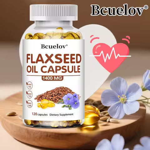 Flaxseed Oil + OMEGA-3 Capsules - Good for Heart, Brain, Eyes, Joints, Bone Health, and Enhances Imm