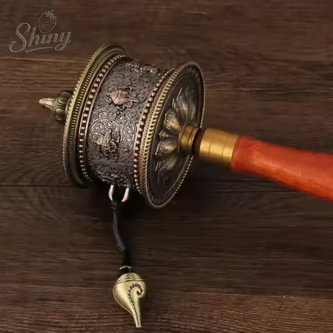 Tibetan Buddhism Exquisite Auspicious Symbols Duplex Bearing Silent Ultra Smooth Hand-cranking Praye