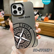 Case HYBRID IMD Color Plate Hologram Casing Stone Island for Oppo Reno 4 Oppo Reno 6 5G Oppo Reno 11