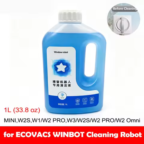 1L Window Cleaning Solution For ECOVACS Winbot W2 PRO Omni/W2 Omni/W2 PRO/W1 PRO Cleaner Liquid Vacu
