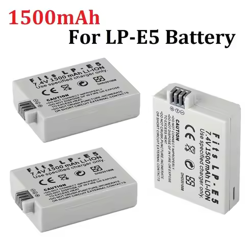 Original LP-E5 LPE5 LP E5 Battery Pack 1500mAh for Canon EOS Rebel XS, Rebel T1i, Rebel XSi, 1000D, 