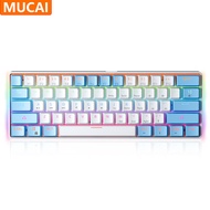 MUCAI MK61 Mechanical Keyboard Portable 61 Keys RGB LED Backlit USB Wired Office/Gaming Keyboards fo