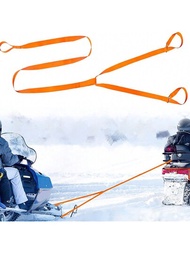 野獸牽引繩,戶外狩獵用品,防滑手柄可調節拉繩,便攜式雪地摩托雪橇拖車帶,加厚尼龍紮帶