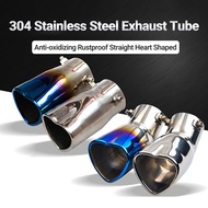 gucanou Exhaust Tube Anti-oxidizing Rustproof Straight Heart Shaped Universal Car Exhaust Muffler fo