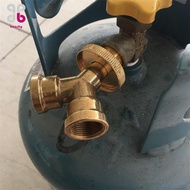 [Baosity] Brass Propane Tank Y Splitter Adapter , 2 Way LP Gas Adapter Tee Connector