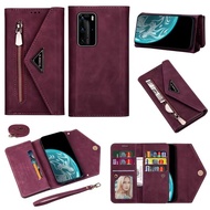 Portable Shockproof Phone Bag For Samsung Galaxy A71 A51 5G A41 A21 A81 A20S A20e Multi Card Wallet Case Zipper Strap Flip Cover