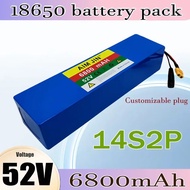 52V 5200mAh 18650 Rechargeable Li-ion Battery Pack, 14S2P, Large Capacity for Bicycles, Scooters, Mo