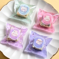 (100PCS) Cute Bear Kawaii Cookie Bag 10x10 cm 7x7 CM Cookie Plastic Pastry Bag Packaging Plastic Bag