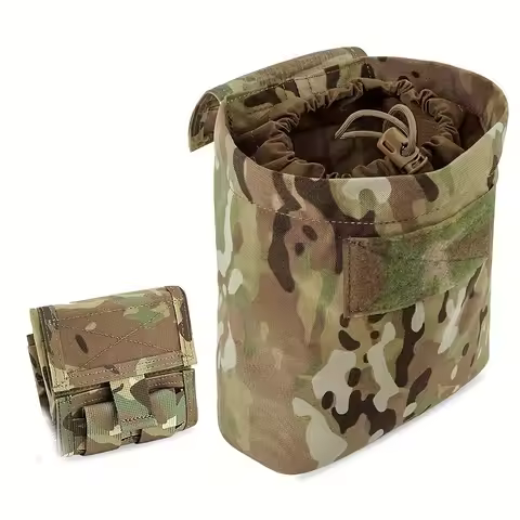 Folding Dump Pouch Tactical Molle Drawstring Magazine Dump Bag Molle Dump Pouch Roll-Up Drawstring M