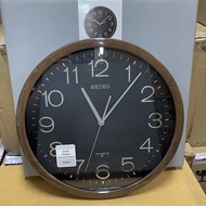 Seiko Clock QXA807A  Decorator Brown Marble Casing Black Dial Analog Quiet Sweep Silent Movement Wall Clock QXA807