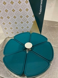 tupperware carousel 6 compartment dark green