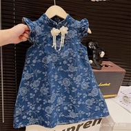 Girls Button Summer Clothes New Product Jacquard Sleeve Flower Chinese Style Chinese Knot 2026 Princ