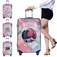 Luggage Cover Stretch Fabric Suitcase Protector Baggage Case for18-32 Inch Suitcase Case Print Wave 