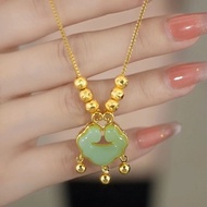 Titanium Steel Necklace Transfer Bead Ruyi Lock Pendant Necklace Light Luxury Temperament All-Match 