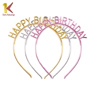 Satu Keluarga Bando Happy Birthday Silver Anak Bahan Plastik C787 Bendo Wanita Birthday Party Gold K