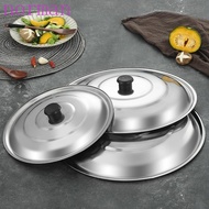 NORMAN Wok Lid, Black Plastic Knot Anti-Scald Stainless Steel Pot Lid, Household Universal 32/34/36/38/40cm Round Pot Cover Pan