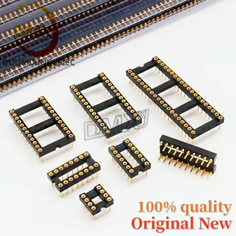 10PCS/Lot Gold plated Round hole IC seat 8P 14P 16P 20P 24P 28P 32P 40Pin Round pin chip holder micr