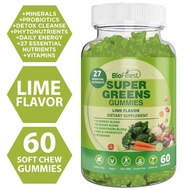 Biofinest Super Greens Gummies – 40+ Supergreens Adaptogens Fiber Vitamin Minerals Detox Energy Dige