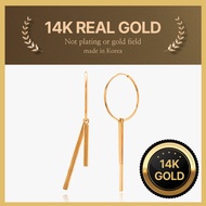 [Helene Jewelry] 14K real gold Circle drop gold earring