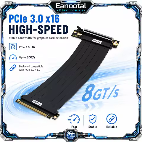 PCIe 3.0 4.0 X16 Riser Cable Black Purple 15cm 20cm 30cm with 3 Slot GPU Bracket