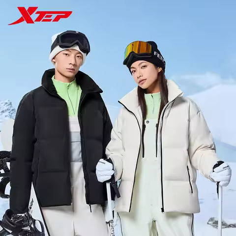 Xtep Down Jacket For Men And Women Winter Warm Soft Coat Trendy Retro Comfortable Tops 876427190037