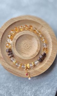 自家設計 天然水晶 巴西黃水晶 無泡油 無加香 奇楠沉香 雙A白水晶 手串 手鍊