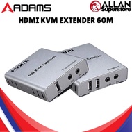 ADAMS KVM Extender 60M HDMI Extender KVM 4K 1080p 2K 3K with USB Port