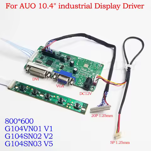 For AUO 10.4" 800x600 G104SN02 V2 G104VN01 V1 G104SN03 V5 LCD LVDS HDMI DVI VGA LCD industrial Displ